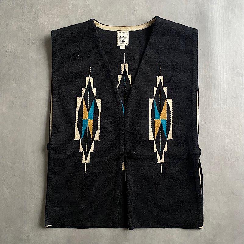 60's ORTEGA'S Women's CHIMAYO Weaving Shepherd's Vest Made in USA