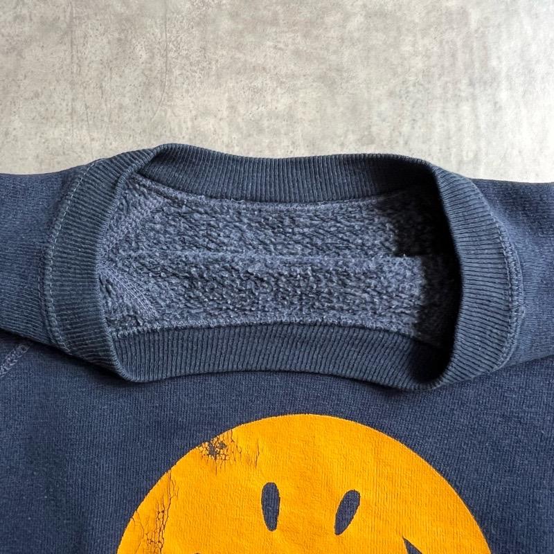 60'S SMILE Raglan Short Sleeve Vintage Sweat Shirts NAVY 60年代