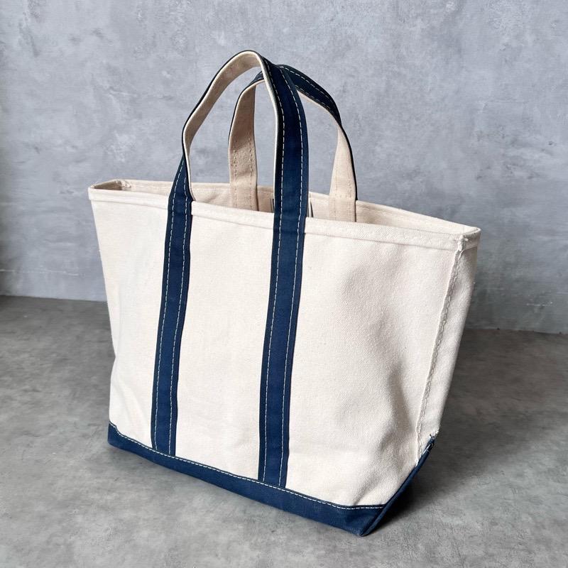 [LL Bean] 80s boat and tote ヴィンテージ　80年代 VTG 80s LL Bean Boat Tote Bag USA Canvas Navy Blue Zip Top