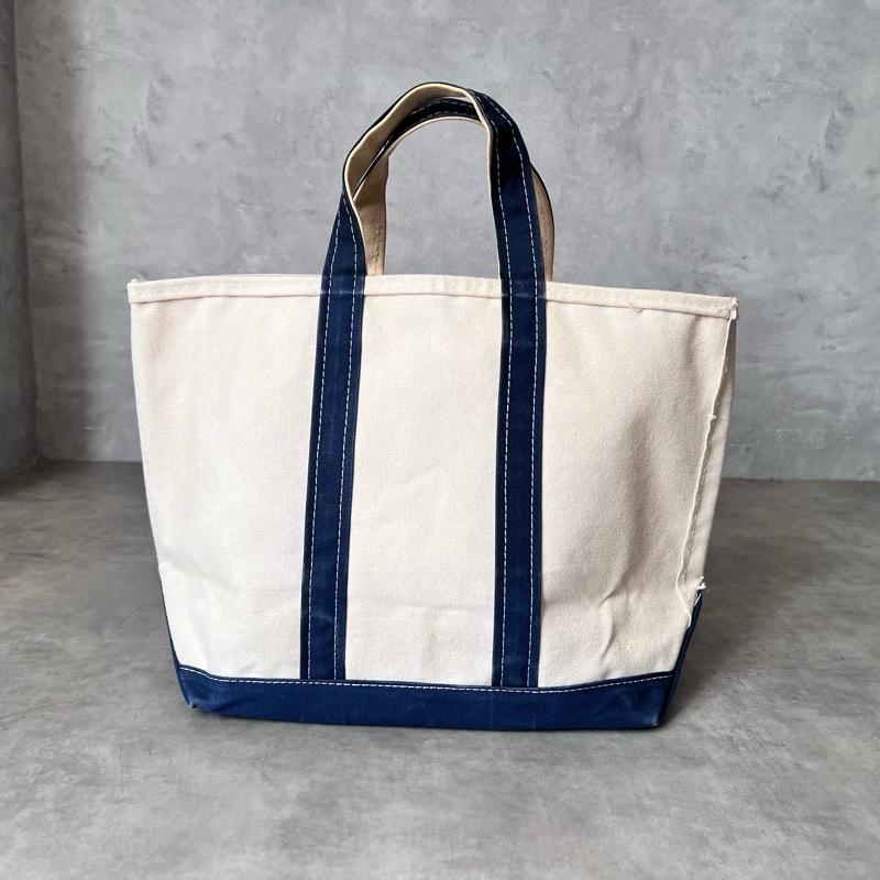 珍品／LLBEAN／トートバッグ／LARGE／NAVY／80s／旧タグ／希少品 1980s】L.L.BEAN エルエルビーン DELUXE BOAT AND TOTE