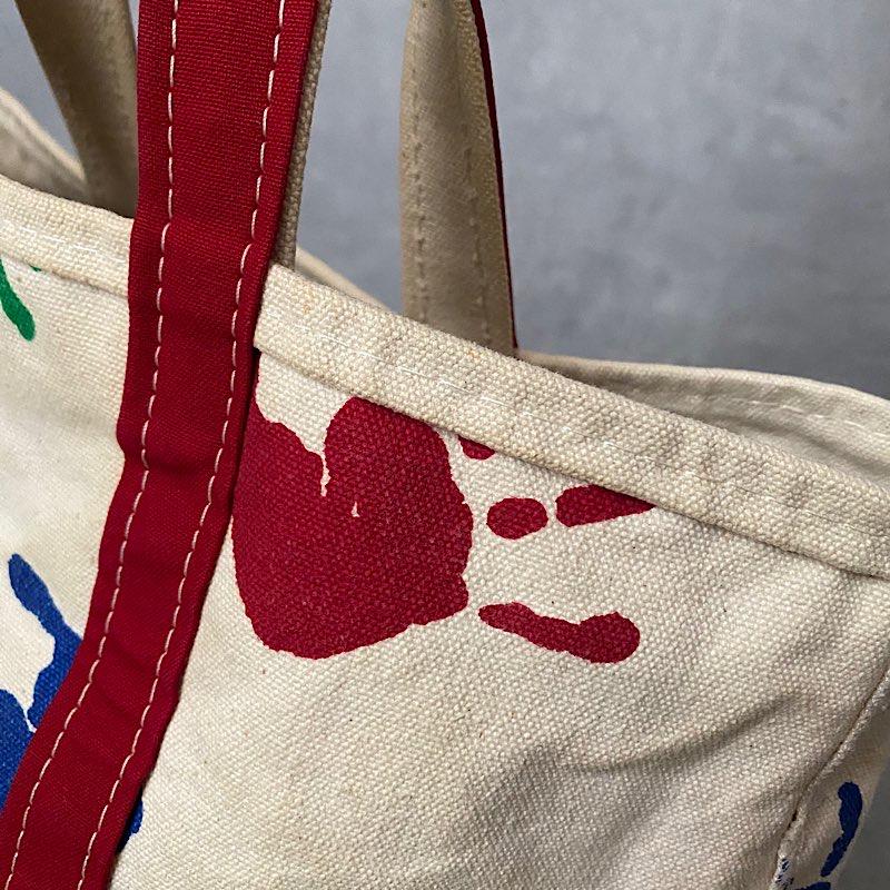 ★90s数量限定 エルエルビーントートバッグ レア 足跡 肉球/手形パターン ☆90s数量限定 エルエルビーントートバッグ レア 足跡 肉球/手形