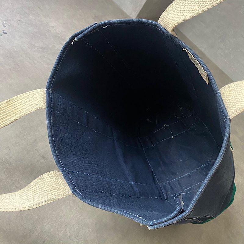 80'S L.L.BEAN Deluxe Tote Bag TALL SAIZE NAVY/GREEN 80年代