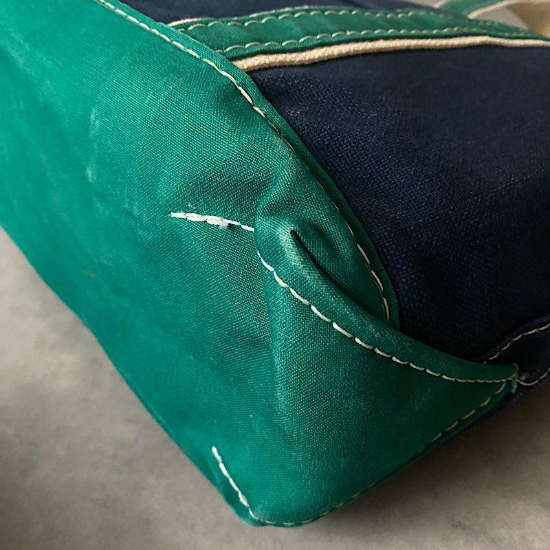 80年代　エルエルビーン 80'S L.L.BEAN Deluxe Tote Bag TALL SAIZE NAVY/GREEN 80年代