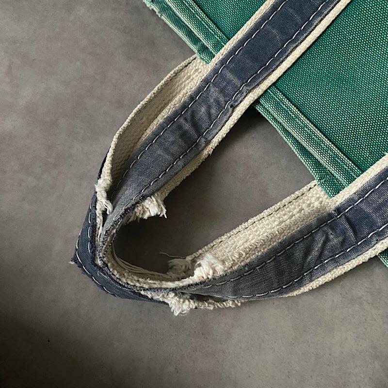 エルエルビーン　デラックス　M 80's L.L.BEAN Deluxe Tote Bag MEDIUM GREEN/NAVY Made in USA
