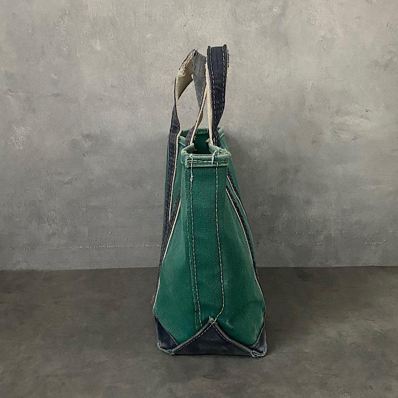80s llbean deluxe tote Lサイズ　ネイビー×グリーン 80's L.L. Bean DELUXE BOAT AND TOTE ネイビーxグリーン