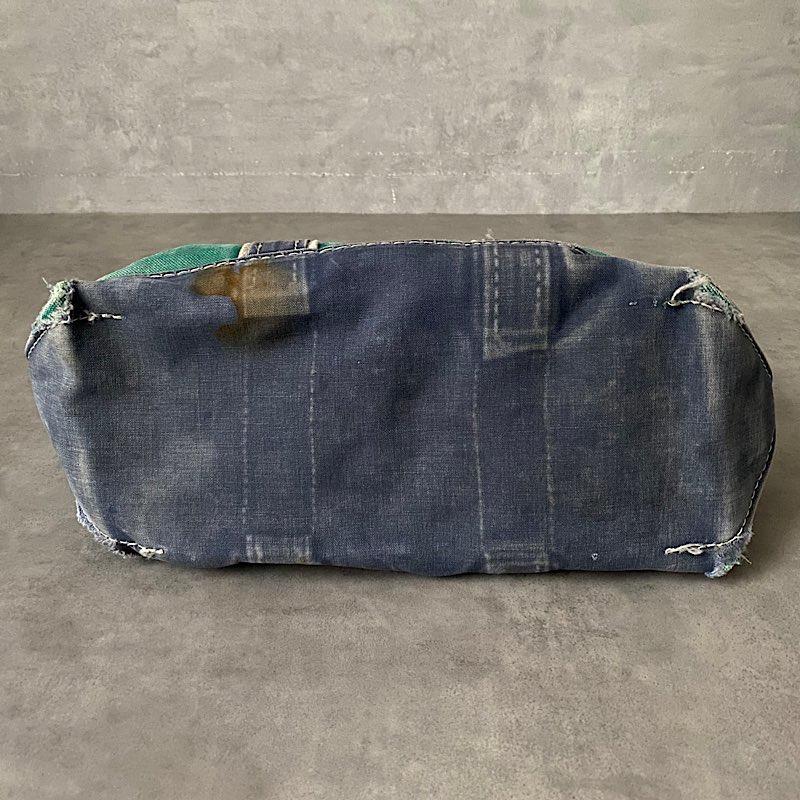 80's エルエルビーンデラックストート　ミディアムサイズ 80's L.L.BEAN Deluxe Tote Bag MEDIUM GREEN/NAVY Made in USA