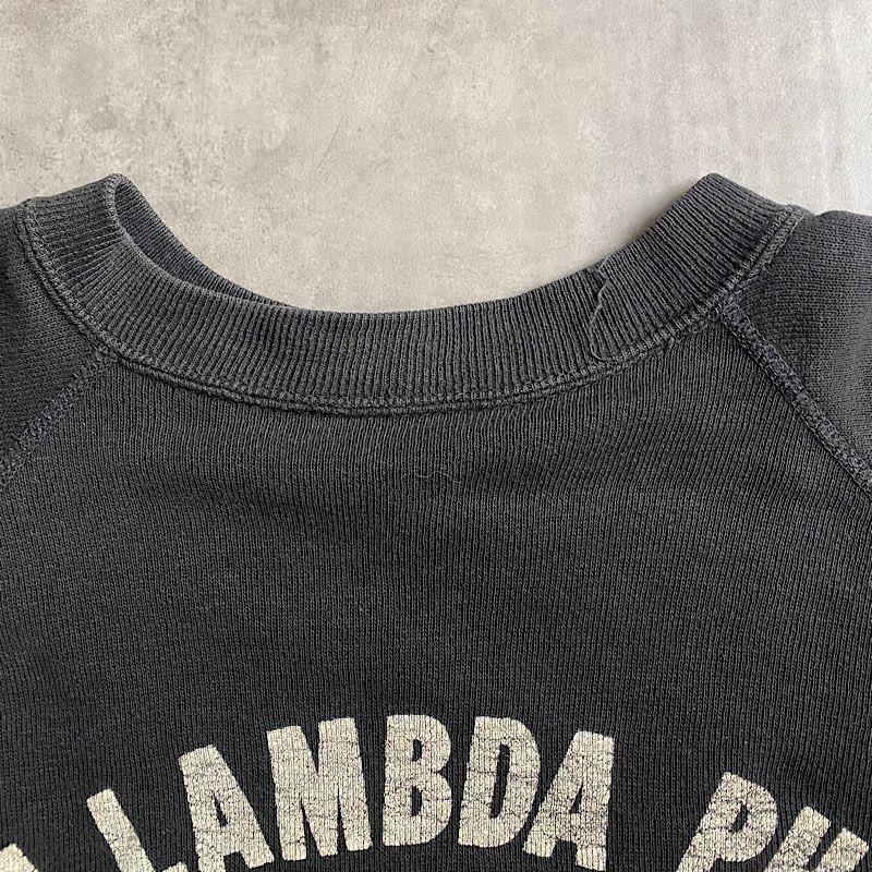 60'S PI LAMBDA PHI Raglan Short Sleeves Sweat Shirts BLACK/身幅56