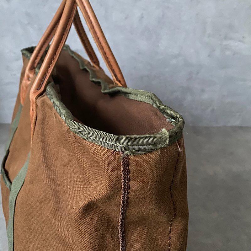 90's L.L BEAN Leather Handle Canvas Tote BAG BROWN/LARGE 90