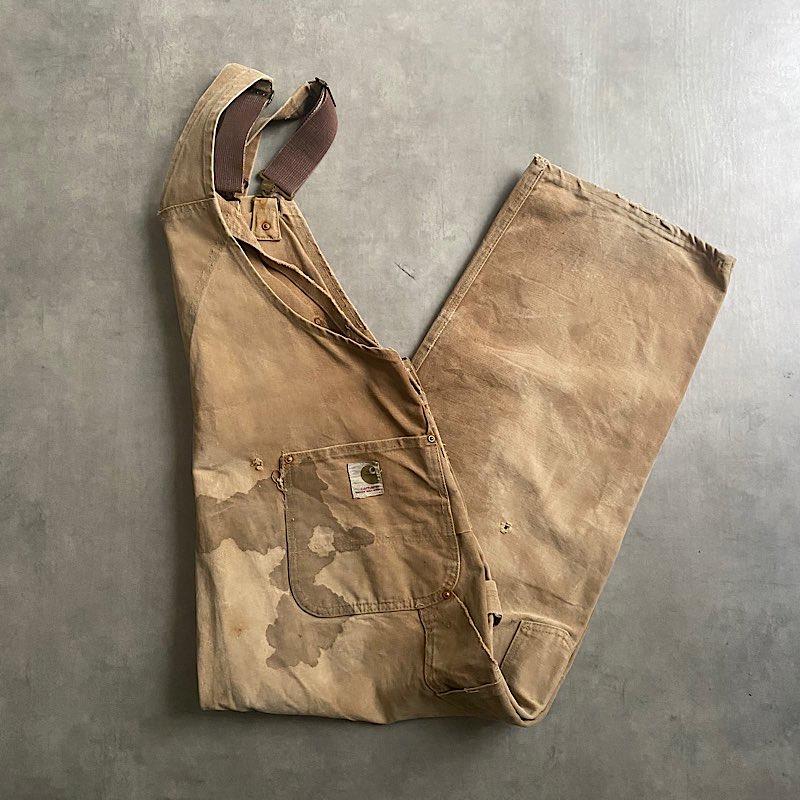 70年代　Carhartt/カーハート　ブラウン ダブルニーオーバーオール 楽天市場】70年代 USA製 Carhartt カーハート ダック ダブルニー