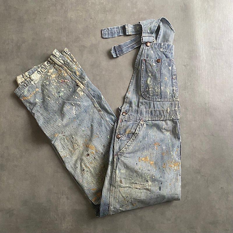 50's PAYDAY PAINTED HICKORY OVERALL W35実寸 50年代 ペイデイ