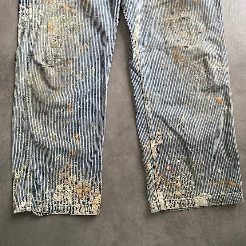 50's PAYDAY PAINTED HICKORY OVERALL W35実寸 50年代 ペイデイ