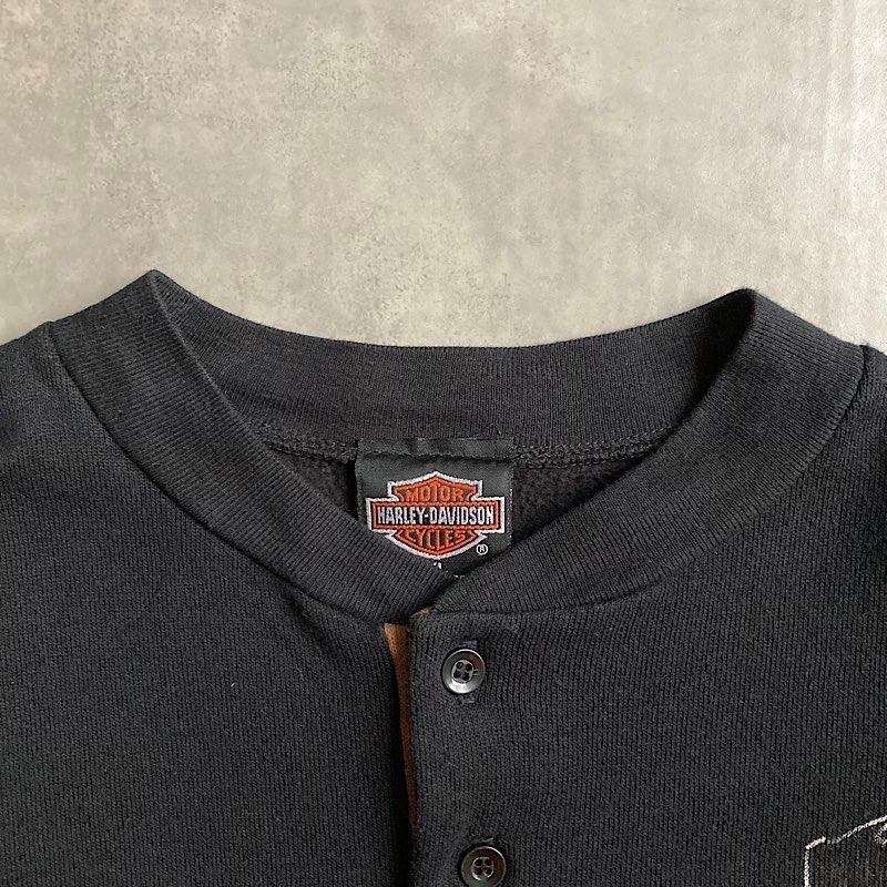 90'S HARLEY DAVIDSON 2TONE HENRY-NECK SW Made in USA 90年代