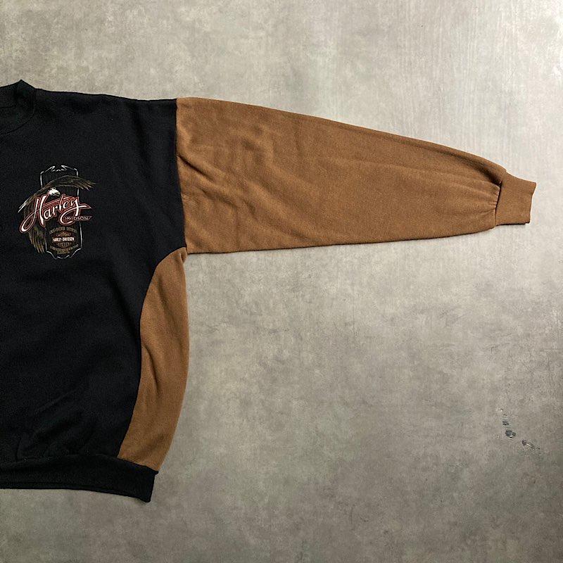 90'S HARLEY DAVIDSON 2TONE HENRY-NECK SW Made in USA 90年代