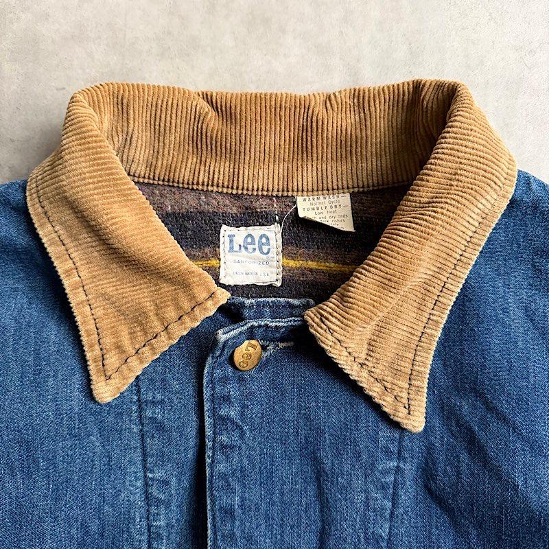 70's Lee 81-LJ Blanket Lined Denim Chore Jacket Made in USA 身幅63