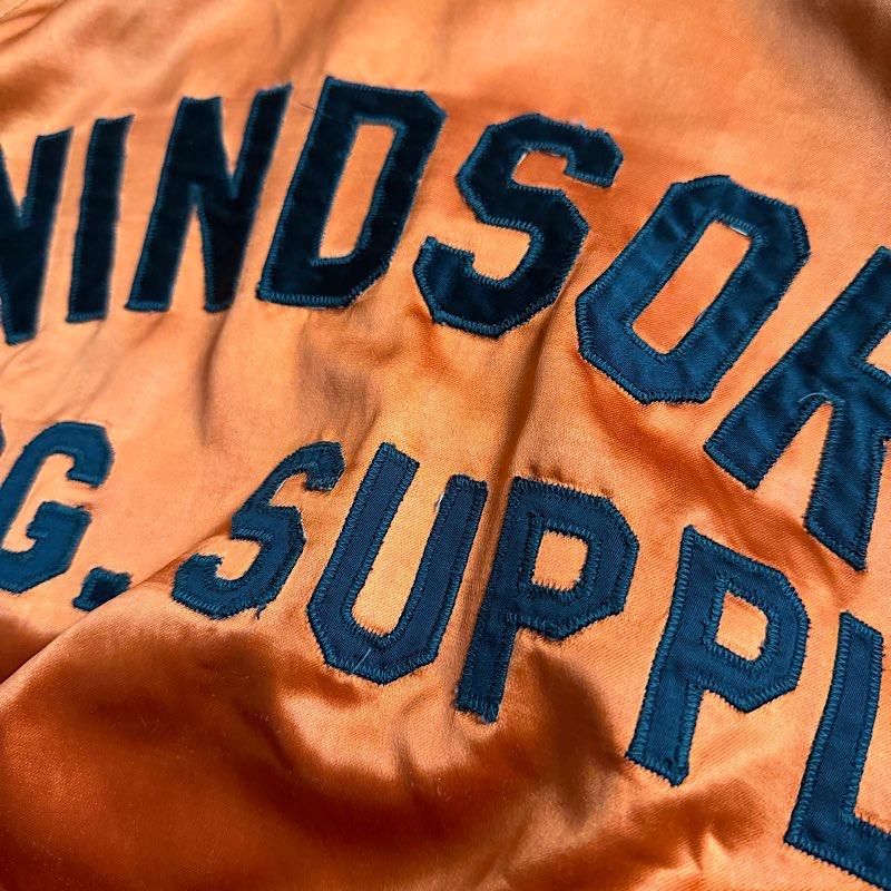 50's FELCO RAYON SATIN Varsity Jacket Orange 身幅63センチ 50年代