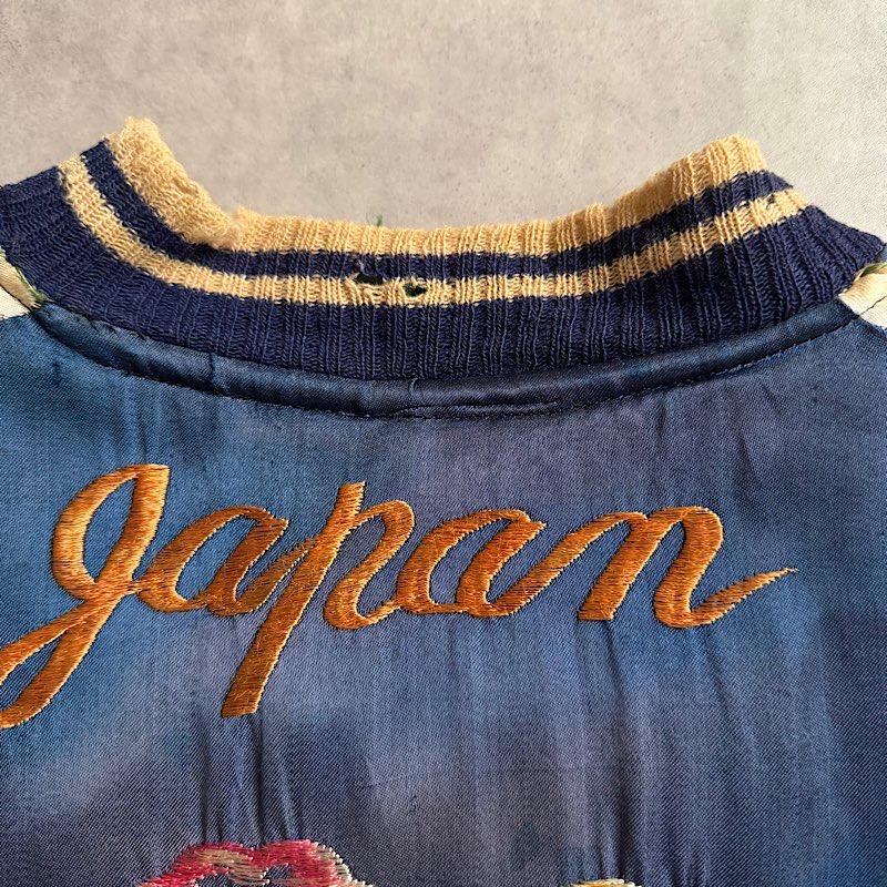 50s復刻 別珍スーベニアジャケット 刺繍ドラゴン鷲紺２XL 50s復刻 ベルベットスーベニアジャケット 襟付き刺繍ドラゴン鷲