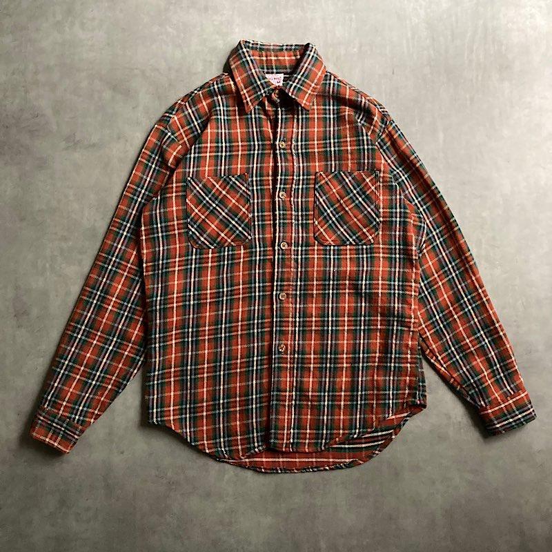 70's BIGMAC Check Nel Shirts ORANGE・MULTI/M 70年代 ビッグマック