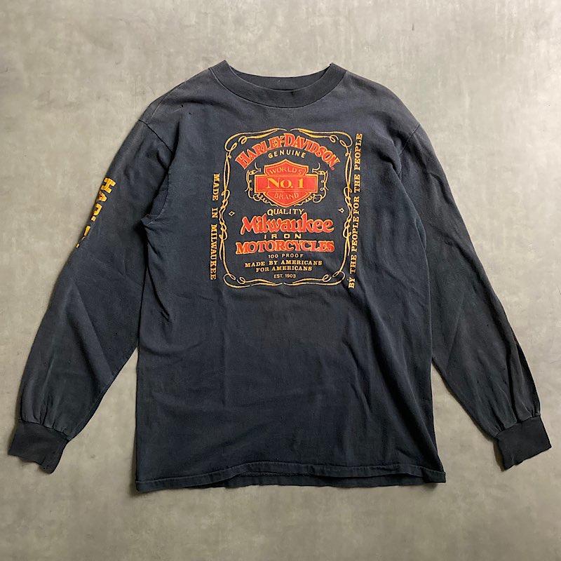 80's HARLEY-DAVIDSON JACK DANIELS L/S T-Shirts Made in USA M 80