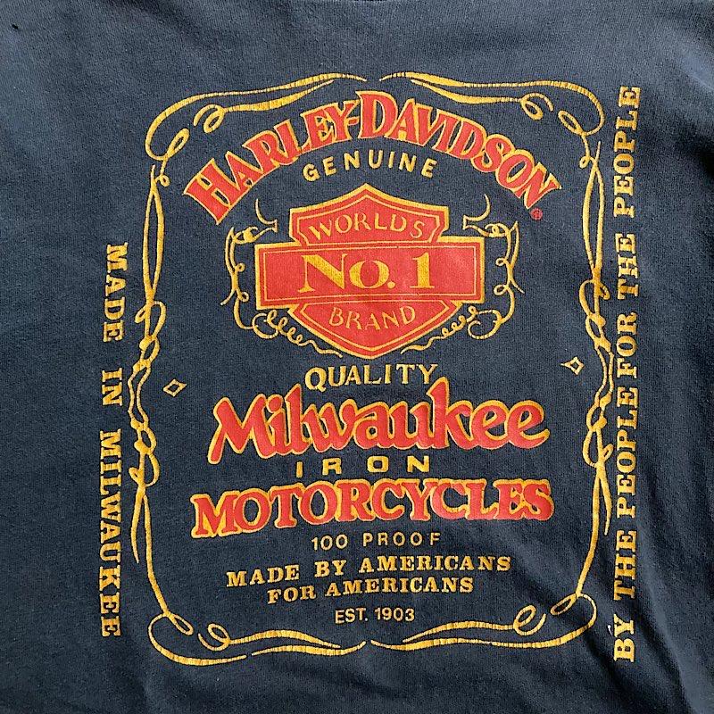 80's HARLEY-DAVIDSON JACK DANIELS L/S T-Shirts Made in USA M 80