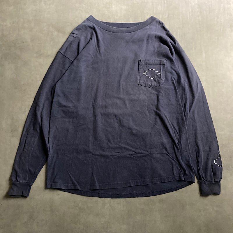 00's HARLEY-DAVIDSON Berbed Wire L/S T-Shirts SLATE BLUE/XL 2000