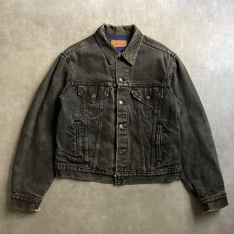 【先染めブラック】80s Levi's 70411 ネルライナー ブラック 80s USA製 Levi'sリーバイス 70411 チェック ネルライナー 先染め