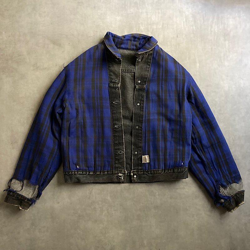 80's Levi's 70411-9416 Flannel Liner Denim Trucker Jacket Made in