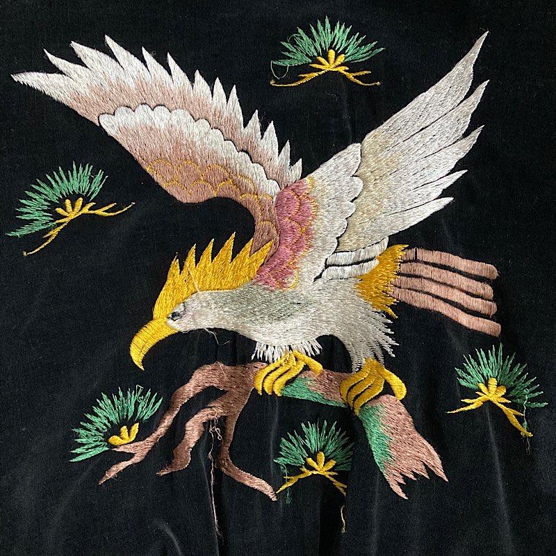 50's JAPAN SOUVENIR Reversible Jacket BLACK VELVET 50年代