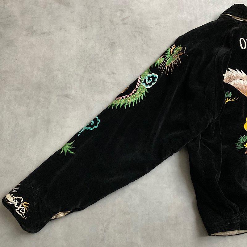 50's JAPAN SOUVENIR Reversible Jacket BLACK VELVET 50年代