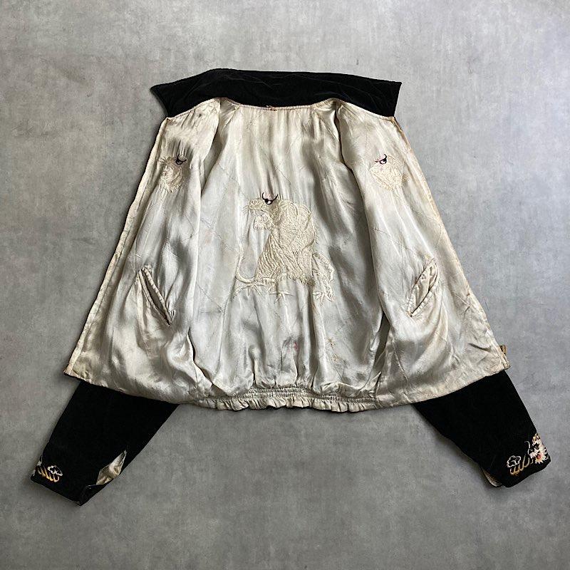 最終値下げ　50s ビンテージ　黒別珍　スーベニアジャケット ビンテージ50's○ALASKAリバーシブル別珍スーベニアジャケット