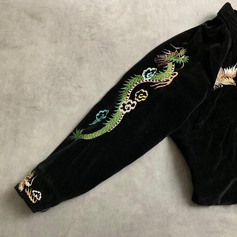 50's JAPAN SOUVENIR Reversible Jacket BLACK VELVET 50年代