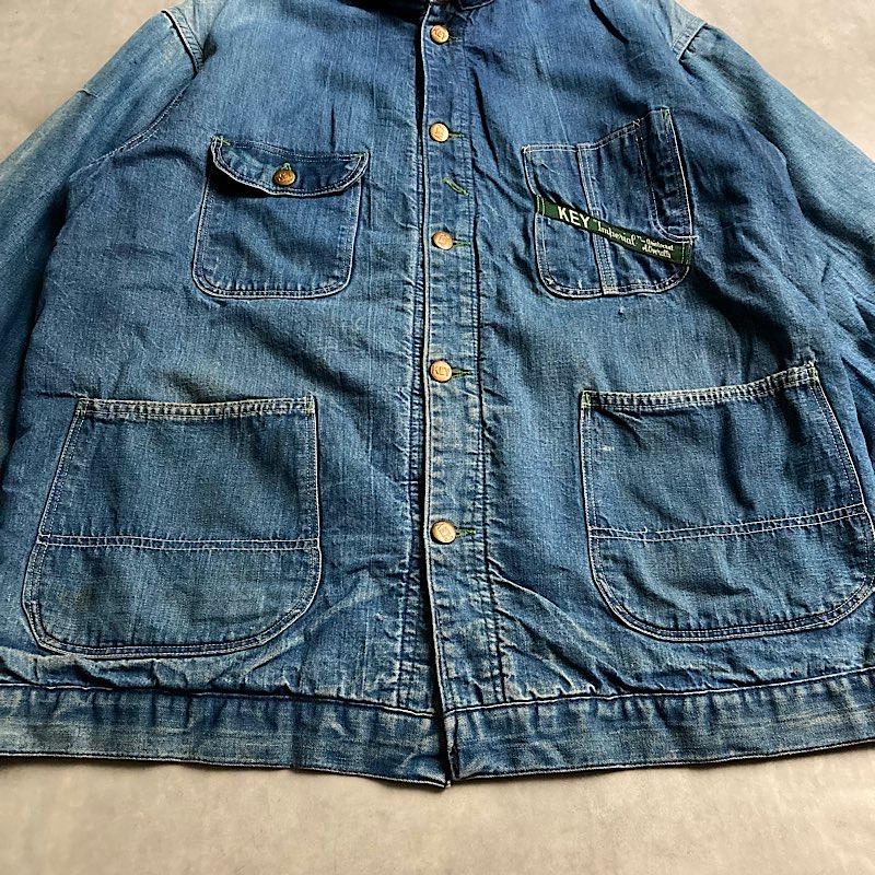 50s KEY デニム エンジニアジャケット ビックサイズ 46程 オリジナル BIG MAC（ビッグマック） 50's KEY Imperial Blanked Liner Denim