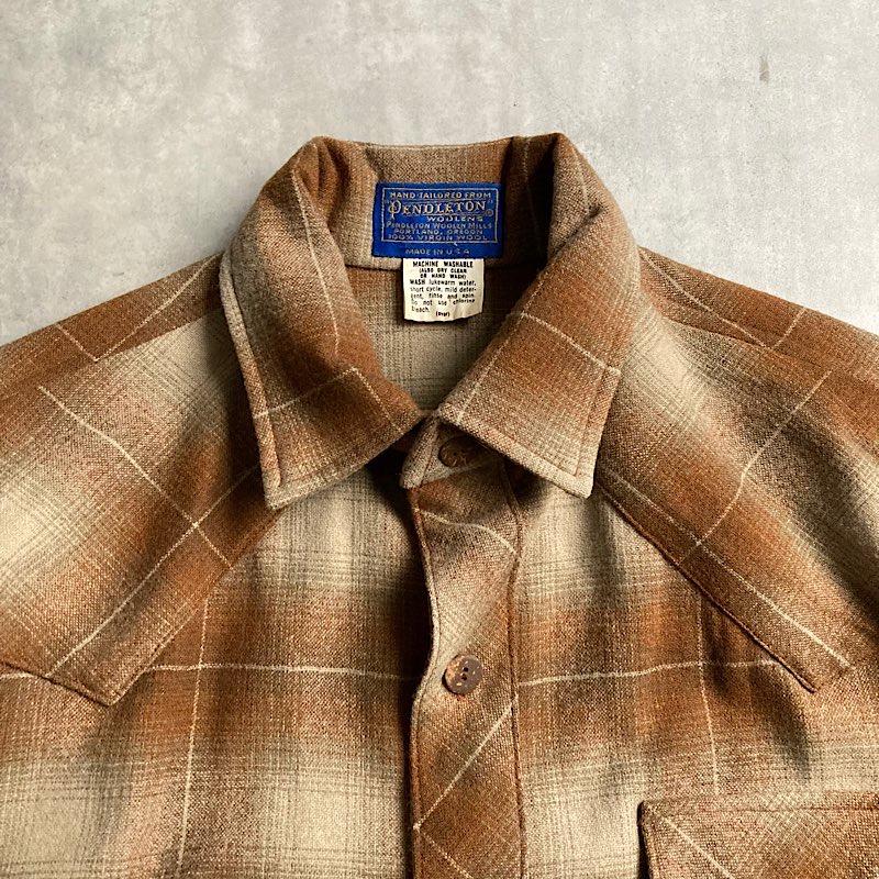 70's PENDLETON Ombre Check Western Shirt Made in USA 70年代 ペン