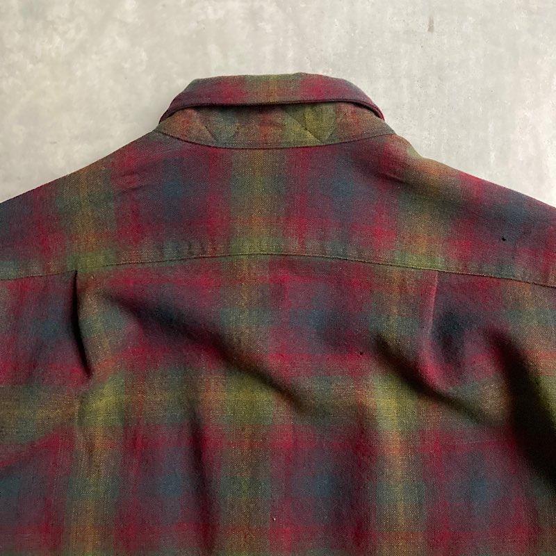 60's PENDLETON Ombre Check Wool Shirt 60年代 ペンドルトン オンブレ