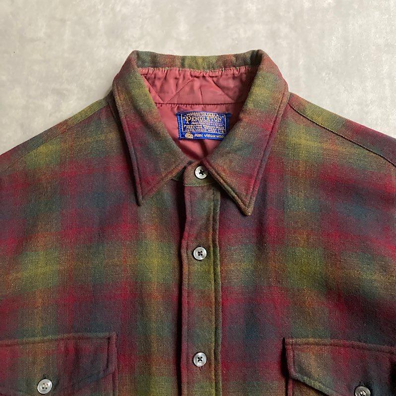 60's PENDLETON Ombre Check Wool Shirt 60年代 ペンドルトン オンブレ