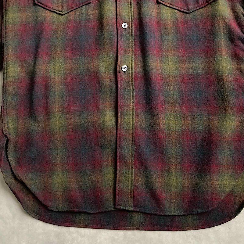 60's PENDLETON Ombre Check Wool Shirt 60年代 ペンドルトン オンブレ