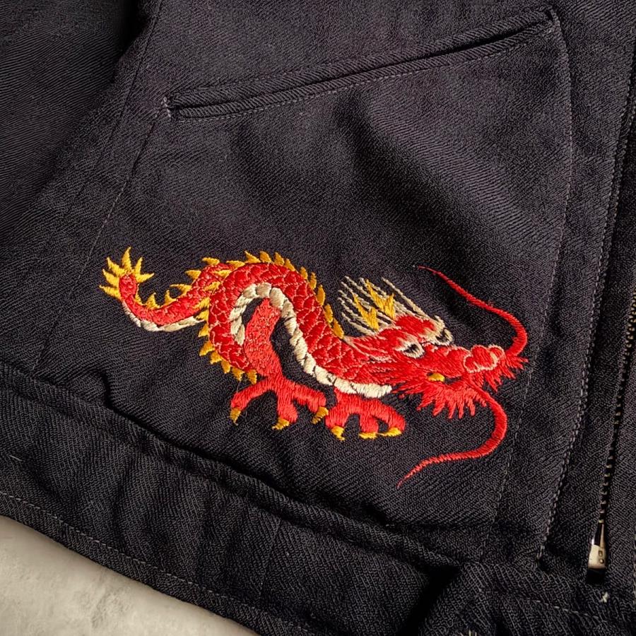 40-50's JAPAN WOOL TOUR JACKET DRAGON 身幅48cm 40-50年代 ウール