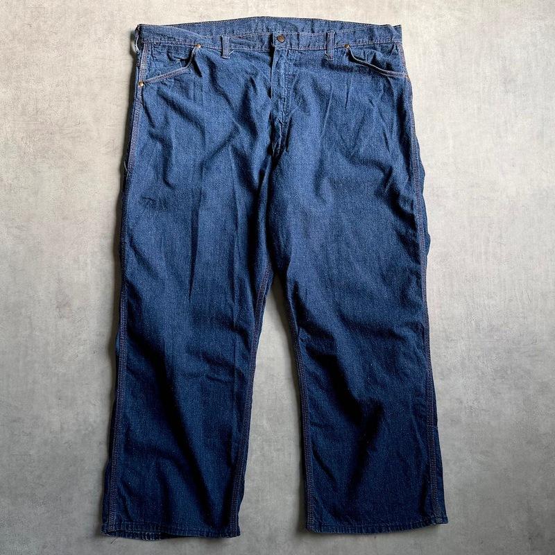 BIG SIZE!! 50's BLUE BELL Denim Painter Pants Exposed Rivet W44
