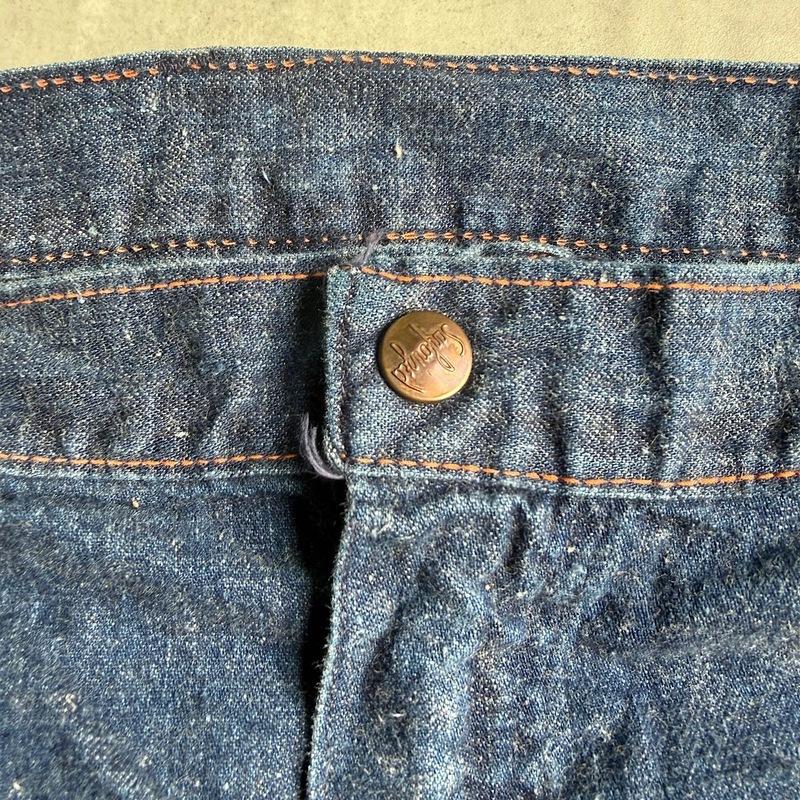 BIG SIZE!! 50's BLUE BELL Denim Painter Pants Exposed Rivet W44