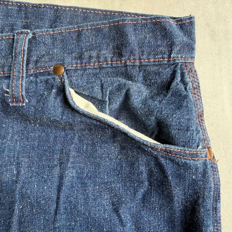 BIG SIZE!! 50's BLUE BELL Denim Painter Pants Exposed Rivet W44