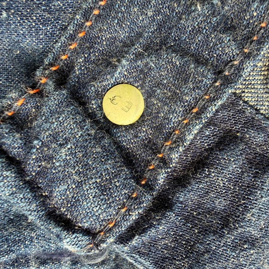 BIG SIZE!! 50's BLUE BELL Denim Painter Pants Exposed Rivet W44