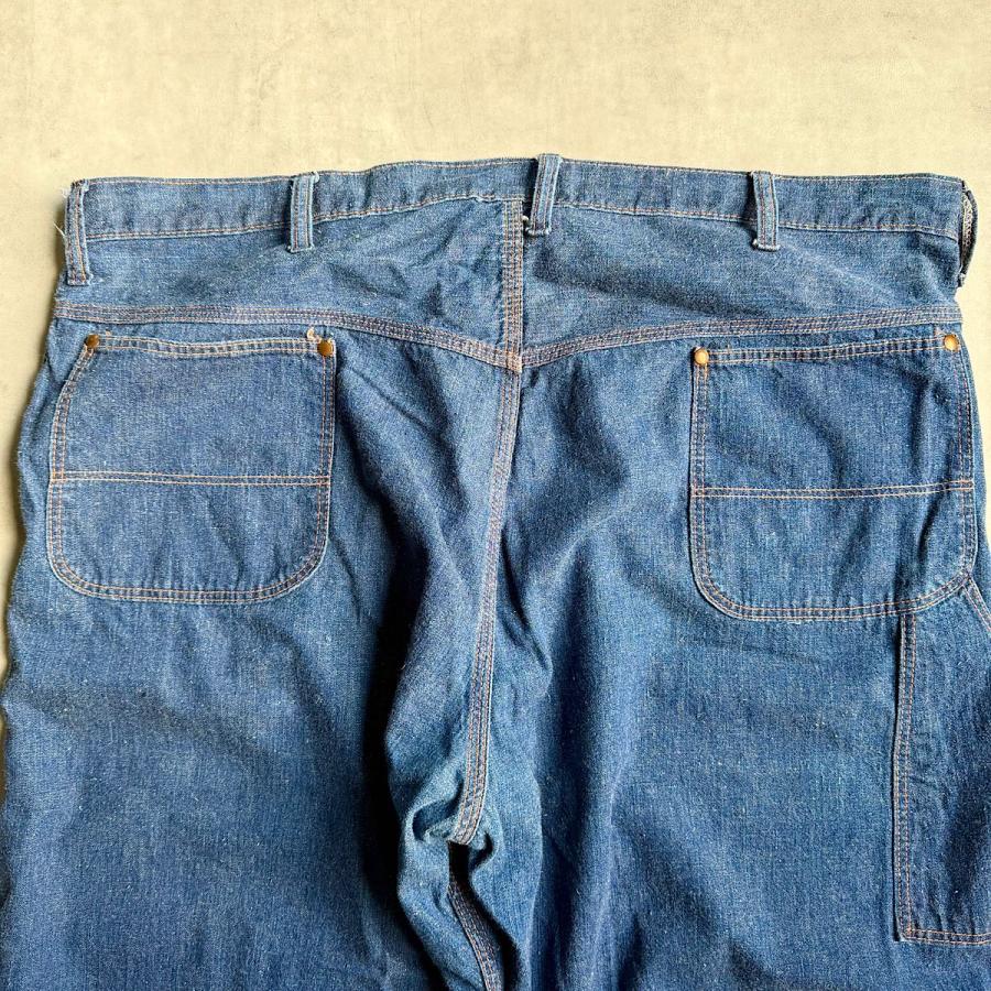 BIG SIZE!! 50's BLUE BELL Denim Painter Pants Exposed Rivet W44