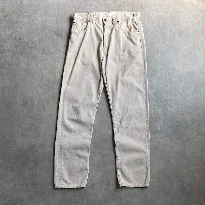 60s LEVI'S 911B ピケ BigE パンツ ボタン裏38 オリジナル 60年代 リーバイス アメリカ製 ピケパン オフホワイト アイボリー 白