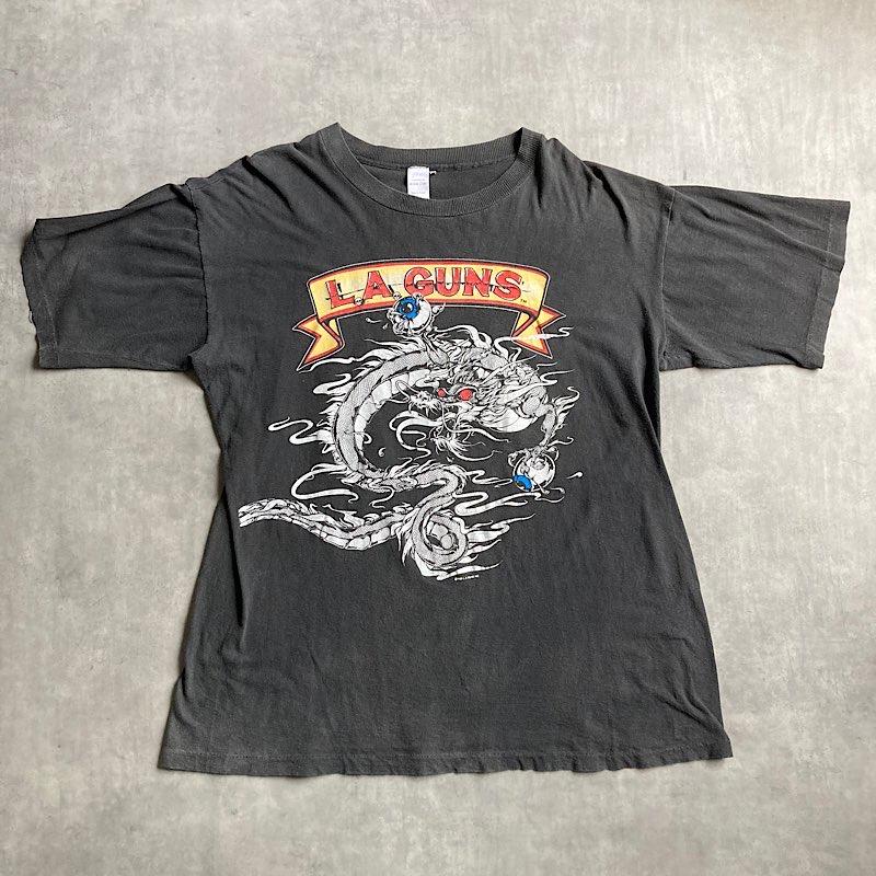 80's L.A GUNS Vintage T-shirts Made in France BLK/XL 80年代 L.A