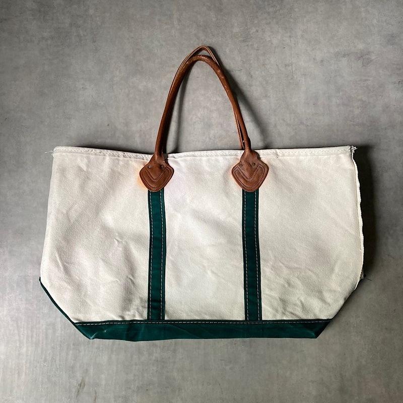 90's L.L.Bean Leather Handle Boat and Tote Green 90年代 エルエル
