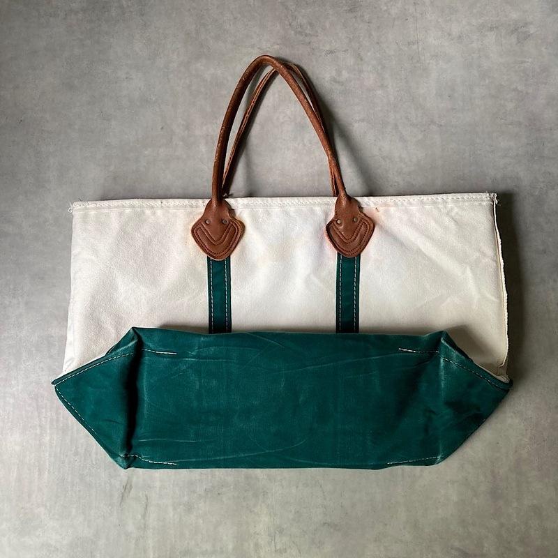 90's L.L.Bean Leather Handle Boat and Tote Green 90年代 エルエル