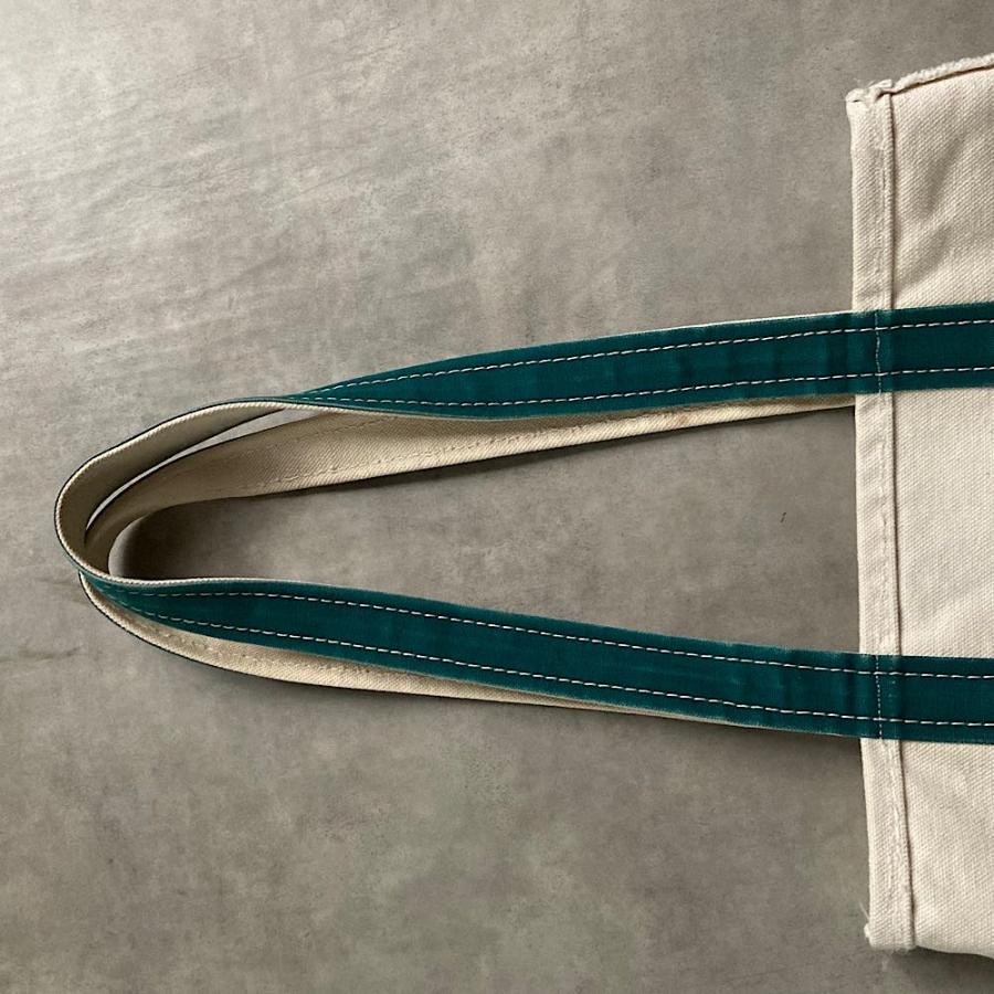 80's L.L.Bean Long Handle Boat and Tote Bag GRN Small 80年代