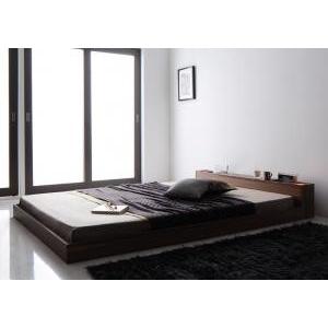 ベッド セミダブル ローベッド 低い 宮 棚 携帯 スマホ メガネ リモコン ラック ライト フレーム おしゃれ モダン コンセント 充電 照明 SポケットCマットレス付