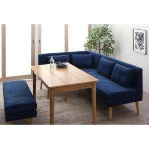 ダイニングテーブルセット 6人用 コーナーソファー L字 l型 ベンチ 椅子 4点 (机+2Px1+左肘x1+長椅子1) 幅115 デザイナーズ 高さ67 低め パイン 大きい