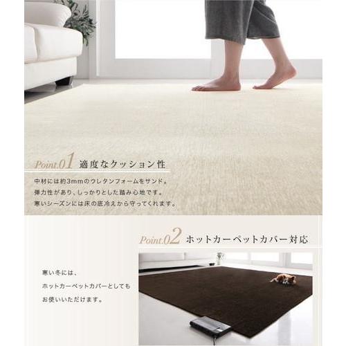 ラグ カーペット 撥水 拭ける こたつ敷き 絨毯 厚手 低反発 ウレタン 防音 マット 極厚 ふかふか 正方形 185×185 3畳 滑り止め 北欧 モダン デザイン_5