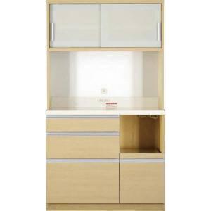 食器棚 キッチン 収納 棚 ラック 大容量 ( 組立有 約 幅100 奥行50 高さ180 ) ハイタイプ 大型レンジ 引き戸 ガラス 引出 コンセント 炊飯器 スライド モダン